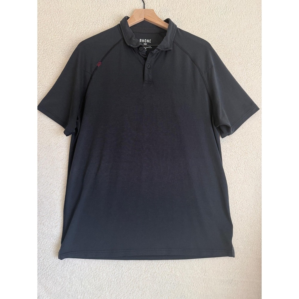 Rhone Polo Shirt Mens Large Gray Delta Pique Golf Performance 100040